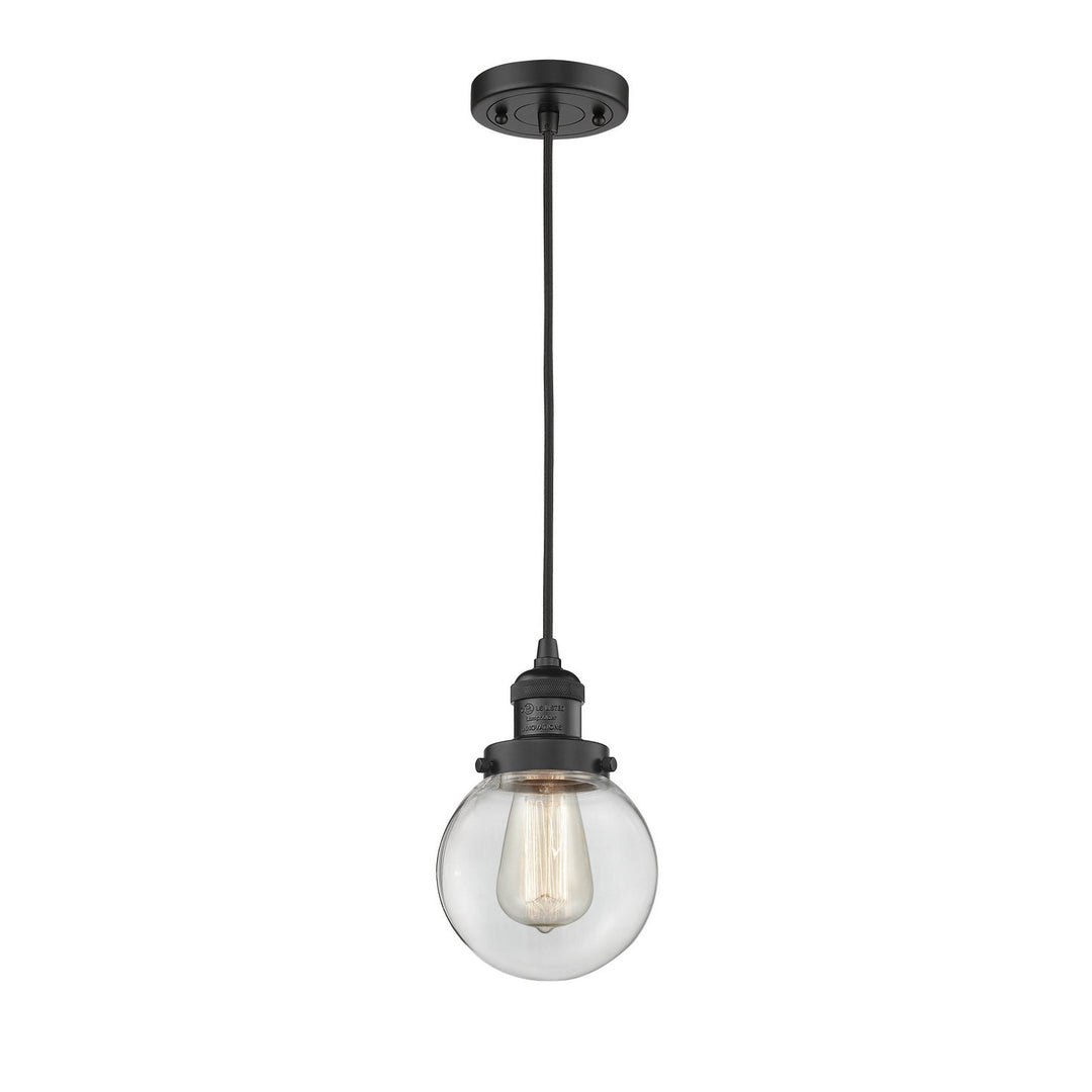 Innovations Franklin Restoration 201C-BK-G202-6 Pendant Light - Matte Black