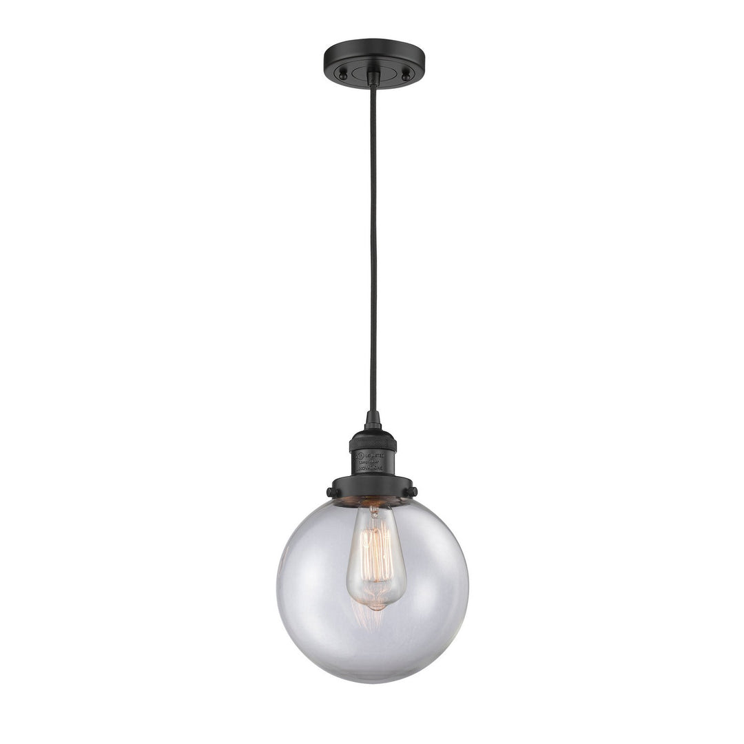 Innovations Franklin Restoration 201C-BK-G202-8-LED Pendant Light - Matte Black