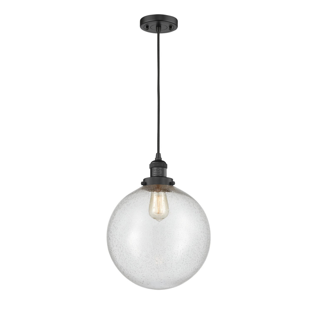 Innovations Franklin Restoration 201C-BK-G204-12-LED Pendant Light - Matte Black