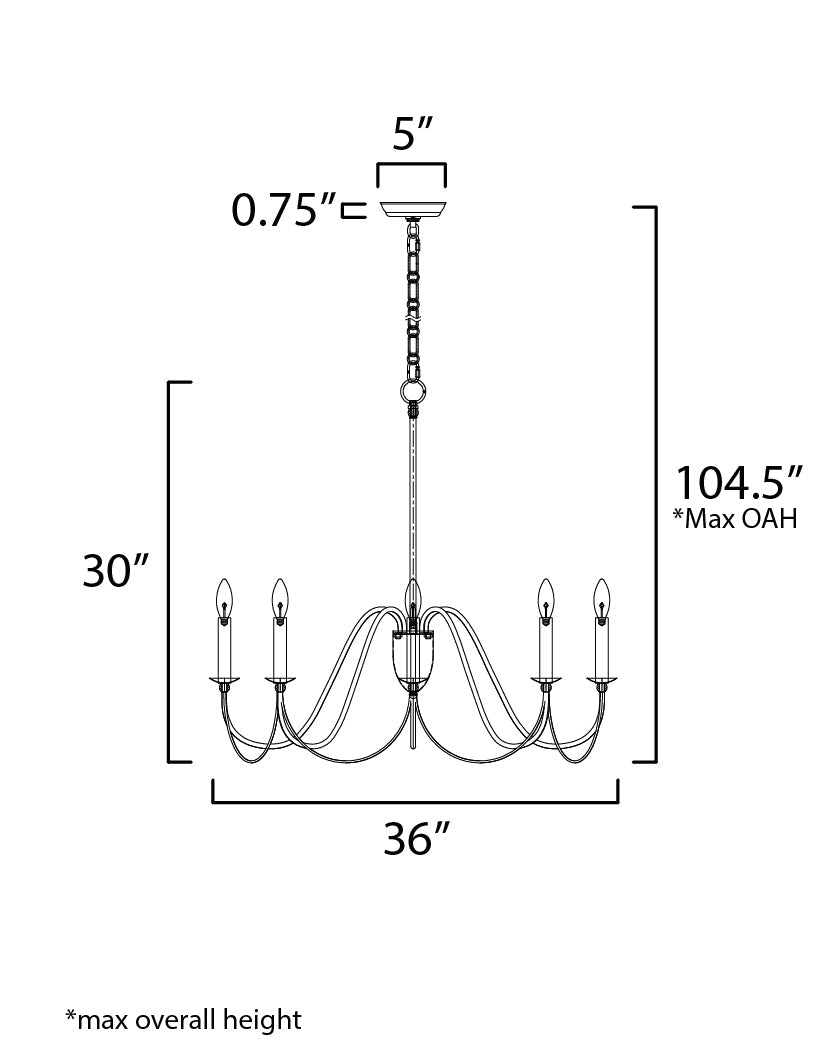 Maxim Plumette 12168CHB/CRY Chandelier Light - Chestnut Bronze