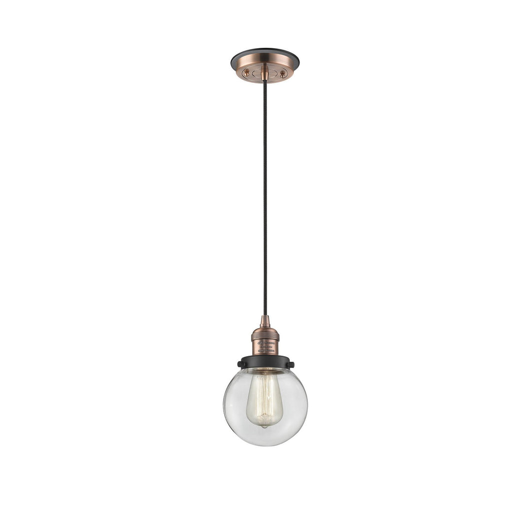 Innovations Franklin Restoration 201CBP-ACBK-G202-6 Pendant Light - Antique Copper