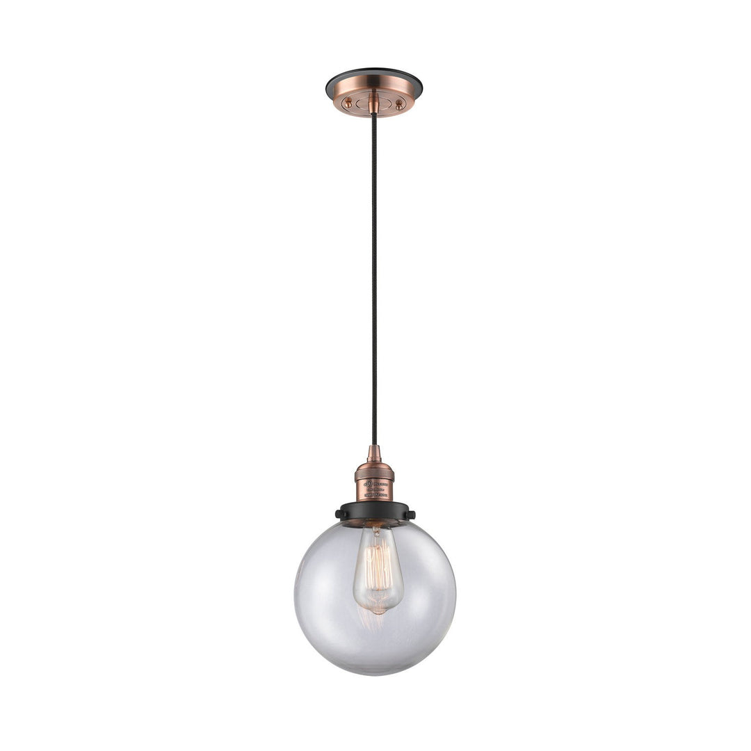 Innovations Franklin Restoration 201CBP-ACBK-G202-8 Pendant Light - Antique Copper