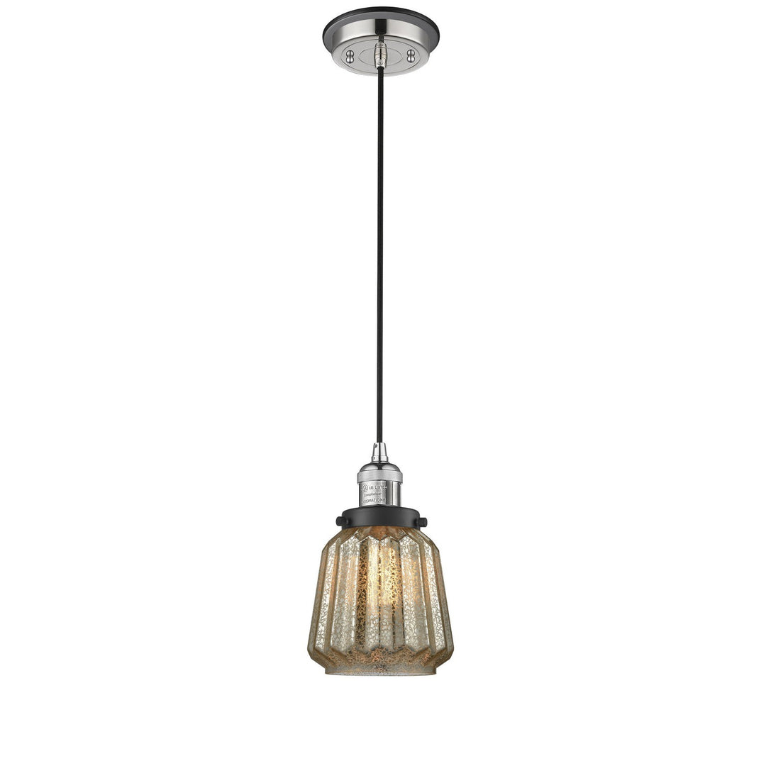 Innovations Franklin Restoration 201CBP-PNBK-G146 Pendant Light - Polished Nickel