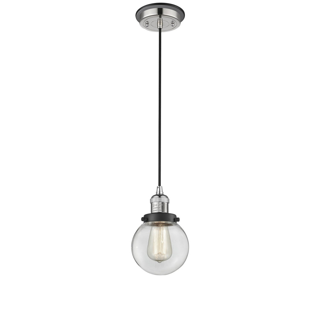 Innovations Franklin Restoration 201CBP-PNBK-G202-6 Pendant Light - Polished Nickel