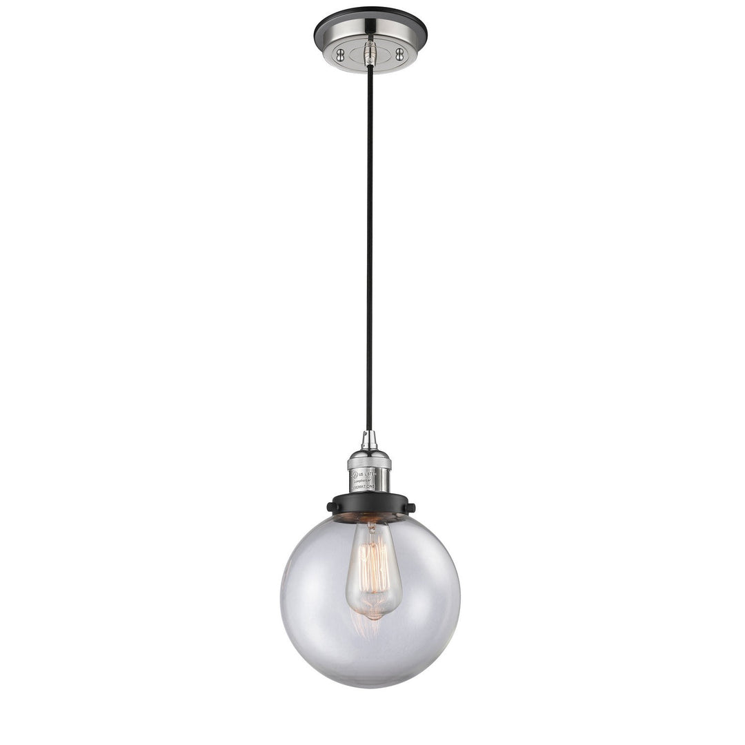 Innovations Franklin Restoration 201CBP-PNBK-G202-8 Pendant Light - Polished Nickel