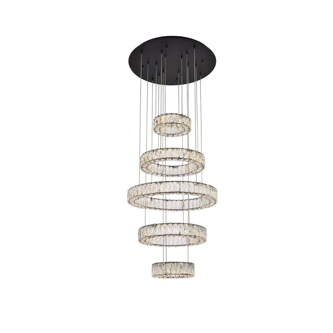 Elegant Monroe 3503G5LBK Chandelier Light - Black