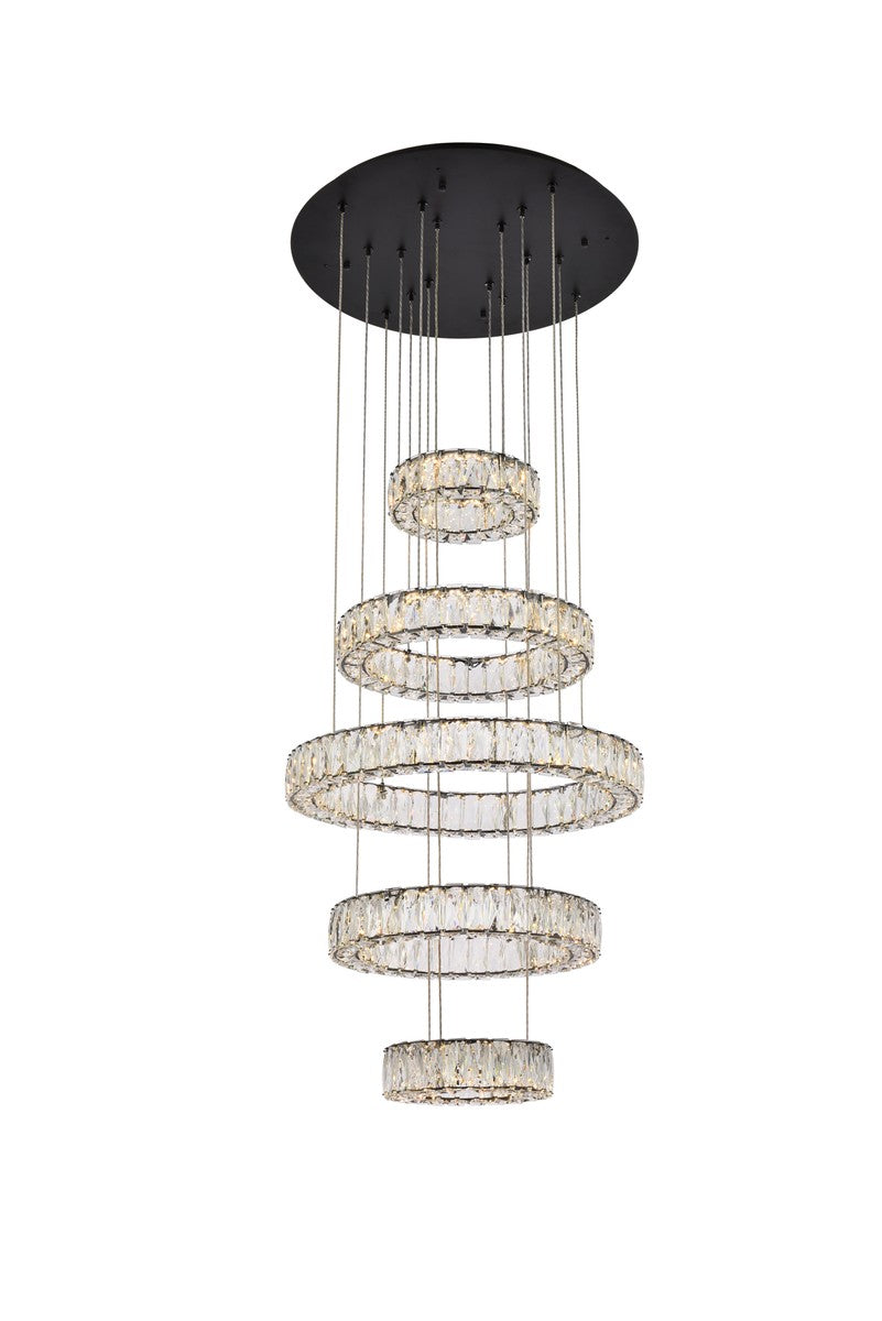 Elegant Monroe 3503G5LBK Chandelier Light - Black