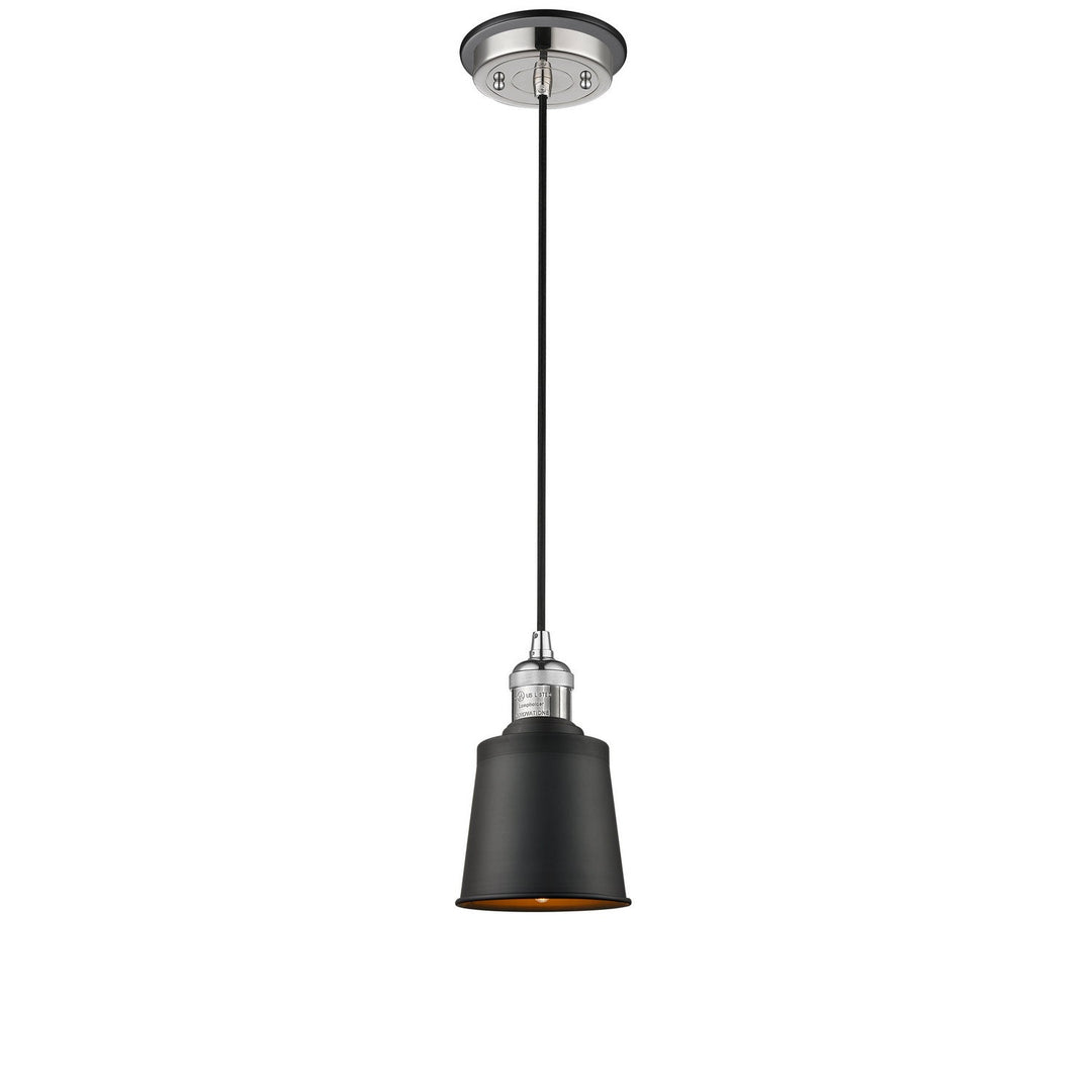 Innovations Franklin Restoration 201CBP-PNBK-M9-BK Pendant Light - Polished Nickel