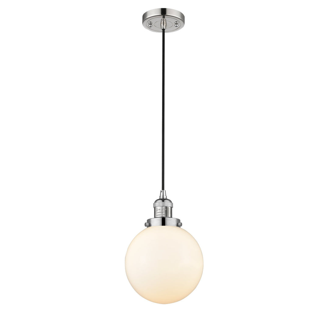 Innovations Franklin Restoration 201C-PN-G201-8-LED Pendant Light - Polished Nickel