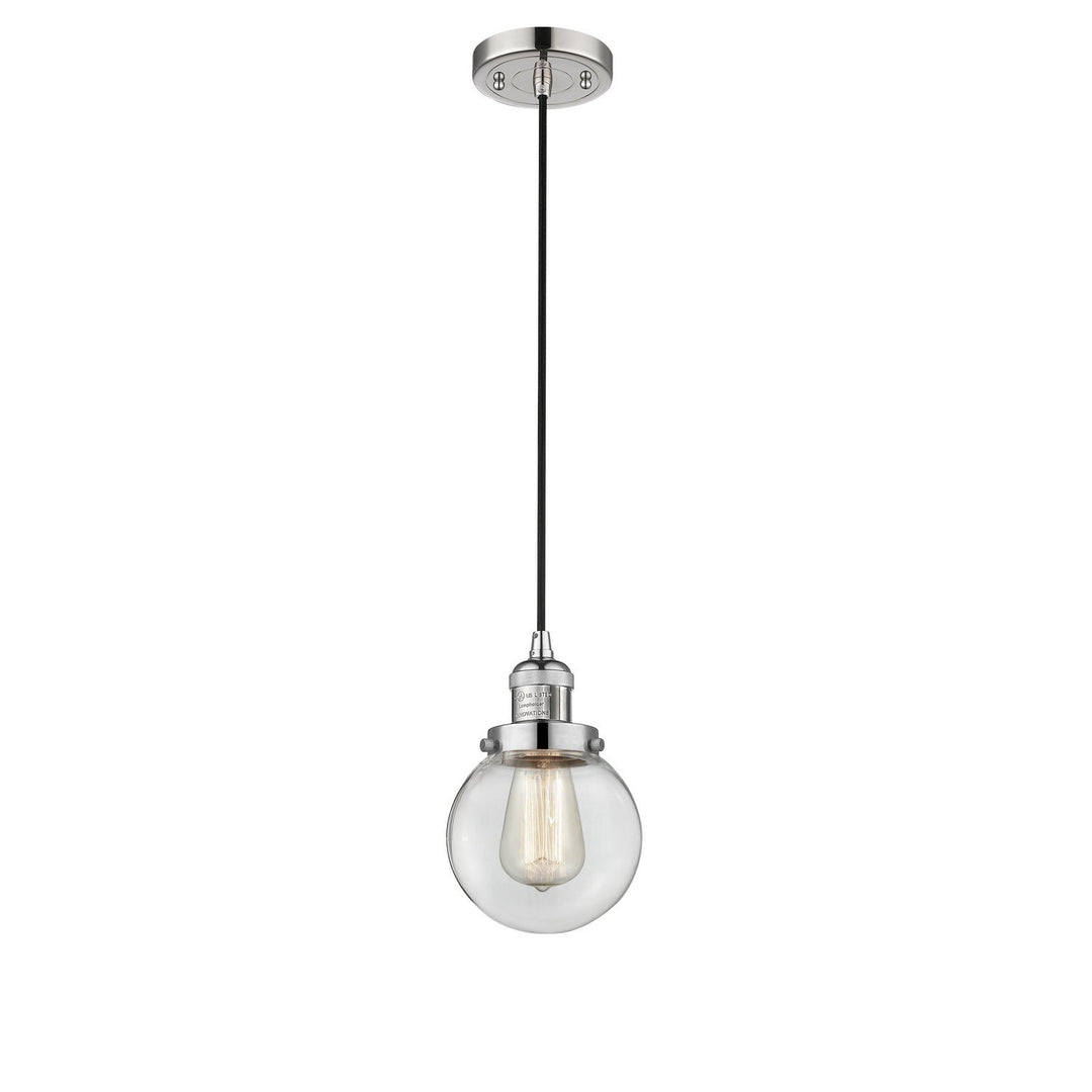 Innovations Franklin Restoration 201C-PN-G202-6-LED Pendant Light - Polished Nickel