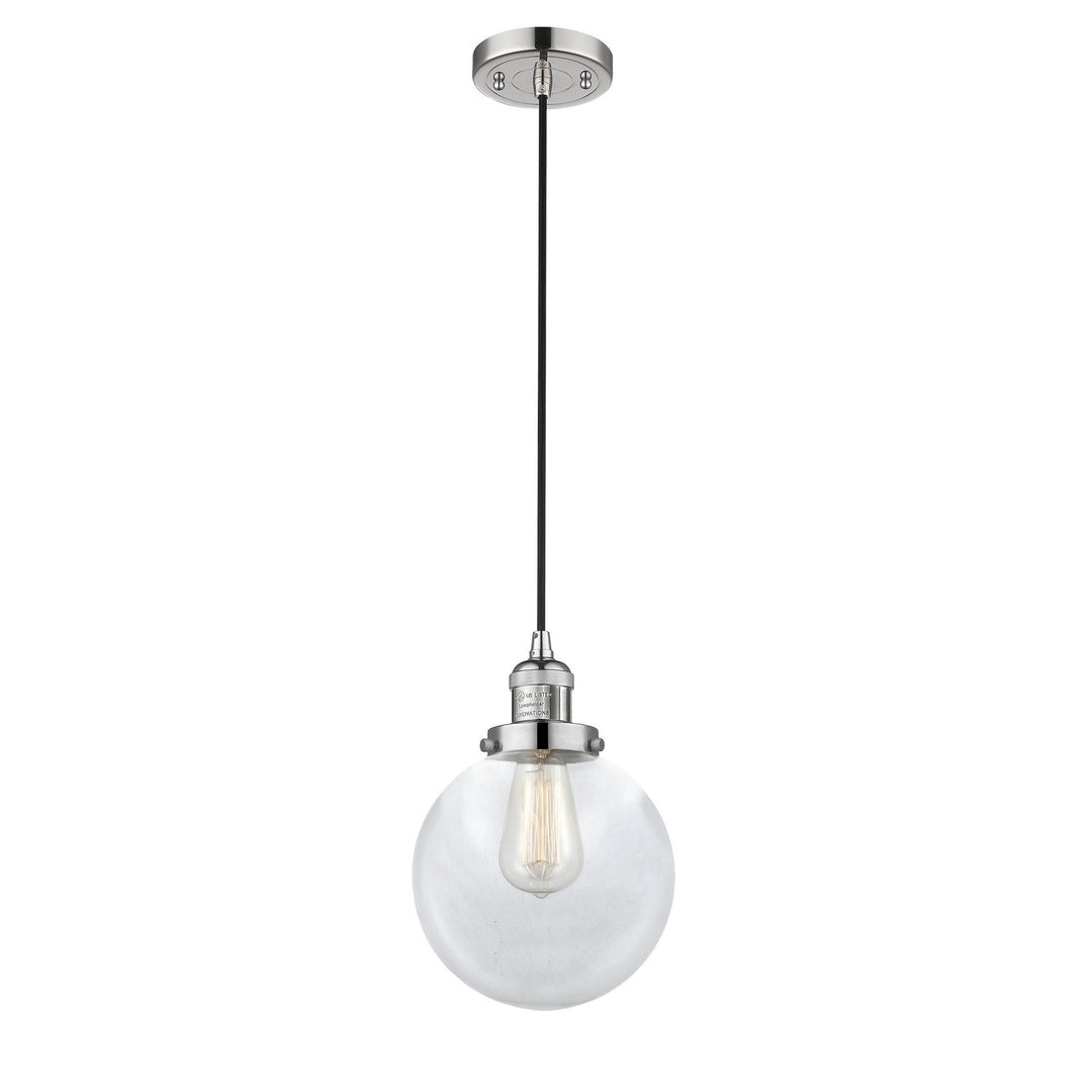 Innovations Franklin Restoration 201C-PN-G202-8-LED Pendant Light - Polished Nickel