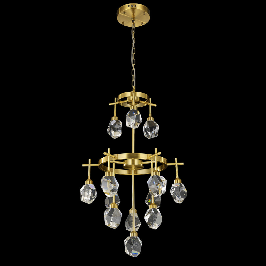 StarFire Rock Crystal LD6126AB Chandelier Light - Antique Brass