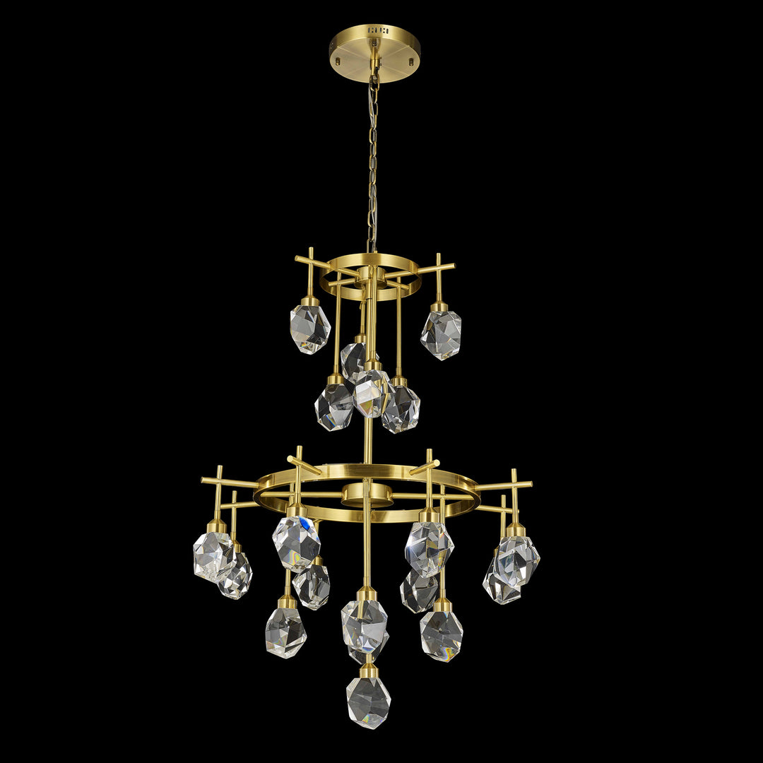 StarFire Rock Crystal LD6133AB Chandelier Light - Antique Brass