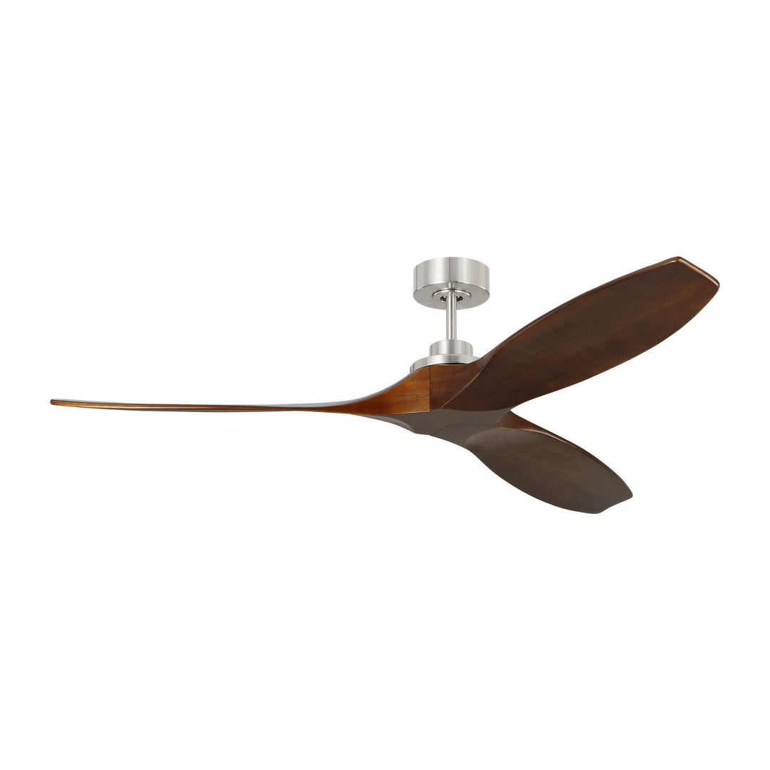 Visual Comfort Fan Collins 60 Smart 3CLNSM60BS Ceiling Fan - Brushed Steel, Dark Walnut/Dark Walnut/