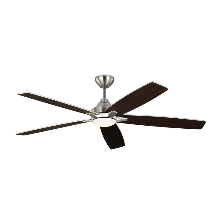 Visual Comfort Fan Lowden 60 Smart LED 5LWDSM60BSD Ceiling Fan - Brushed Steel, Silver/American Walnut reversible blades/Silver/American Walnut reversible blades/