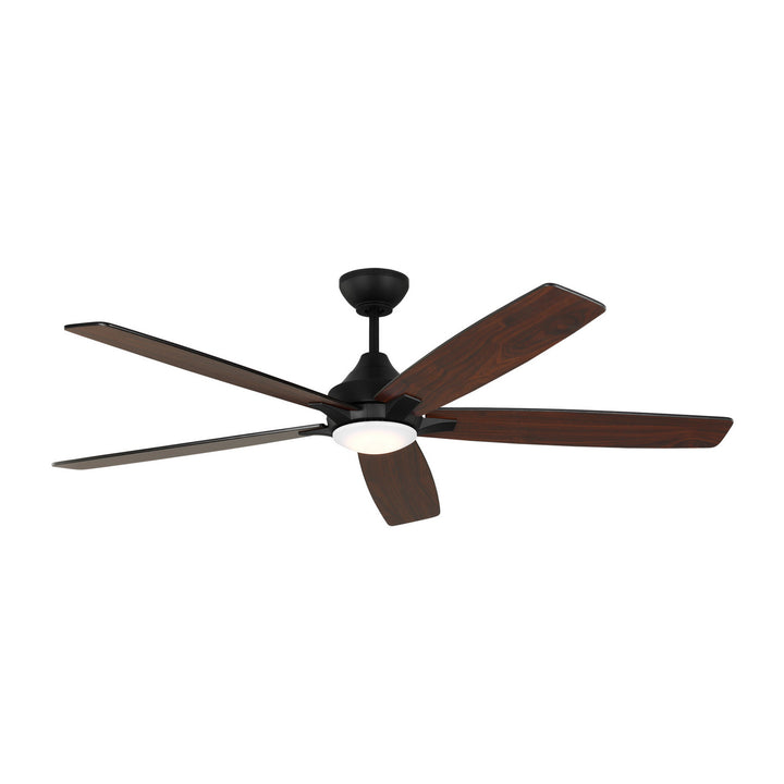 Visual Comfort Fan Lowden 60 Smart LED 5LWDSM60MBKD Ceiling Fan - Midnight Black, Midnight Black/American Walnut reversible blades/Midnight Black/American Walnut reversible blades/