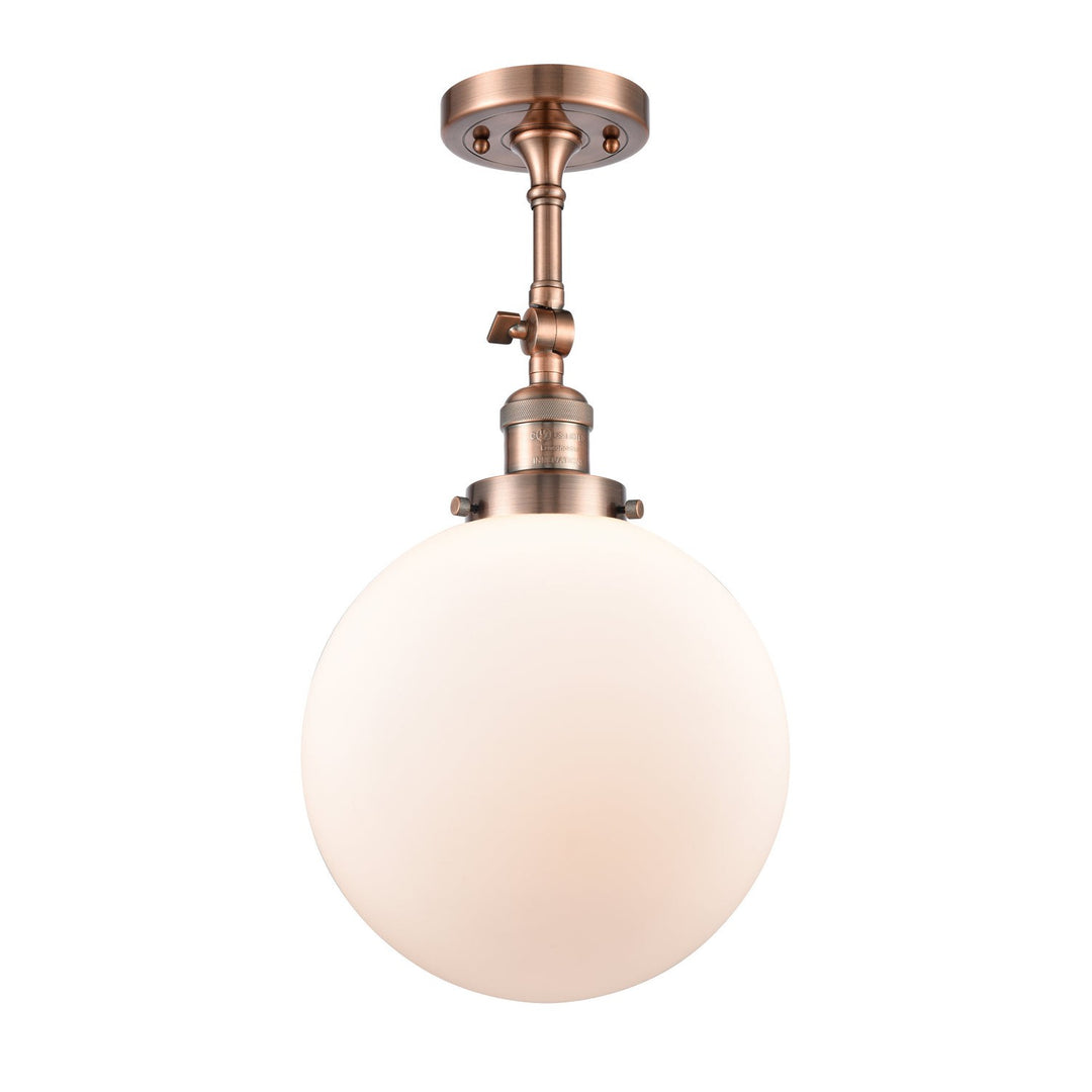 Innovations Franklin Restoration 201F-AC-G201-10-LED Ceiling Light - Antique Copper