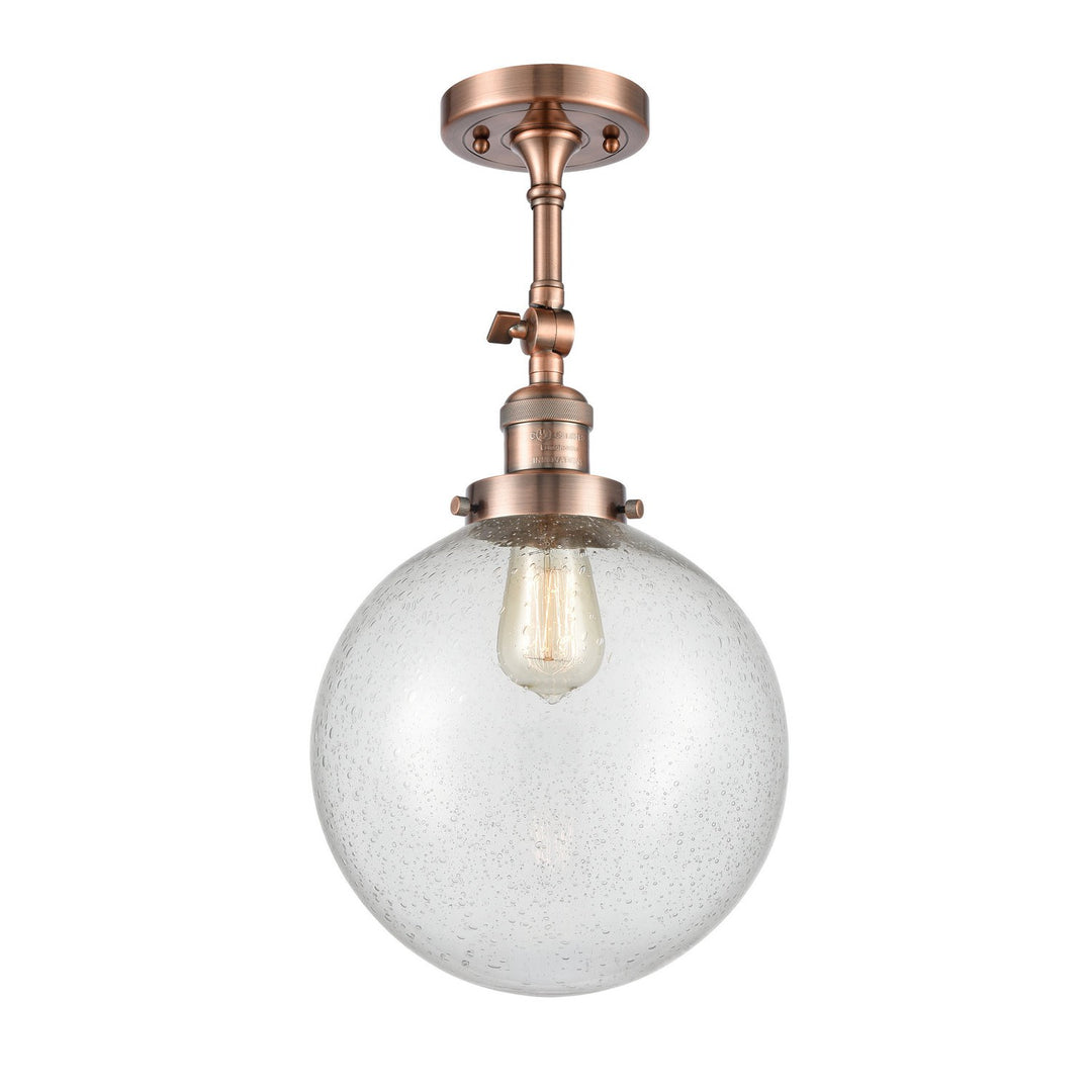 Innovations Franklin Restoration 201F-AC-G204-10-LED Ceiling Light - Antique Copper