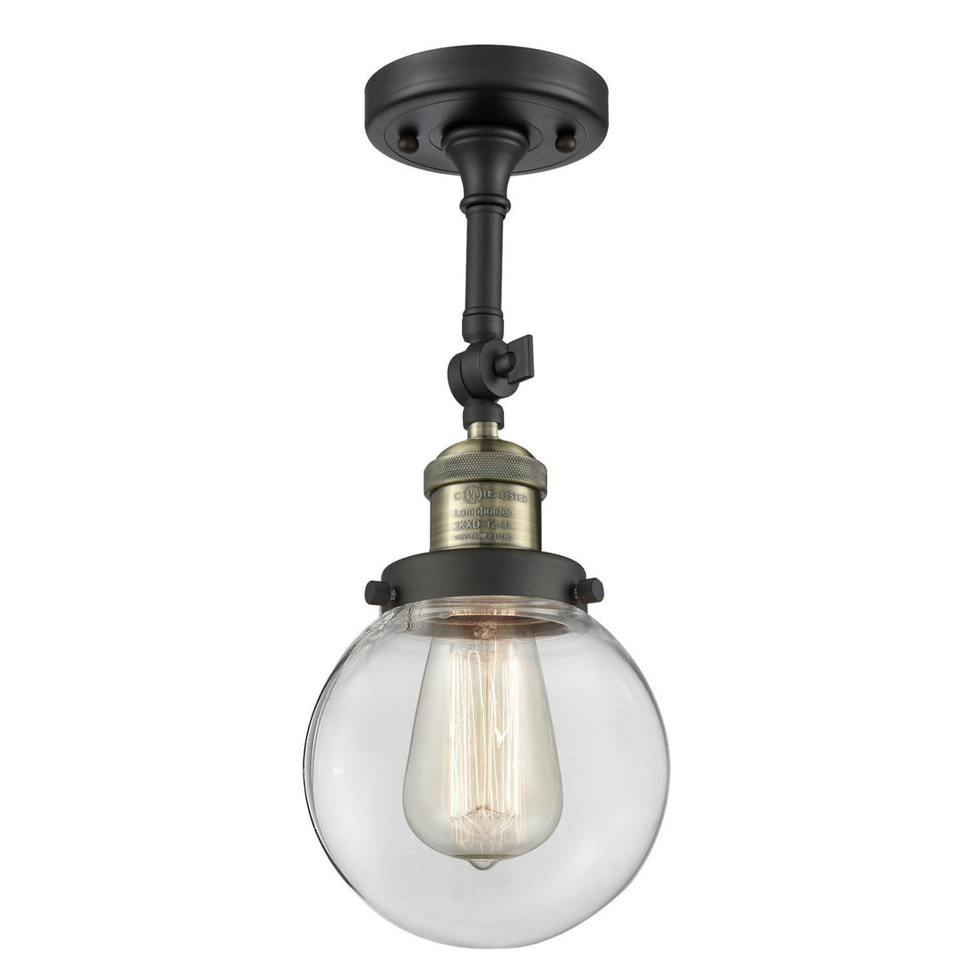 Innovations Franklin Restoration 201F-BAB-G202-6-LED Ceiling Light - Black Antique Brass