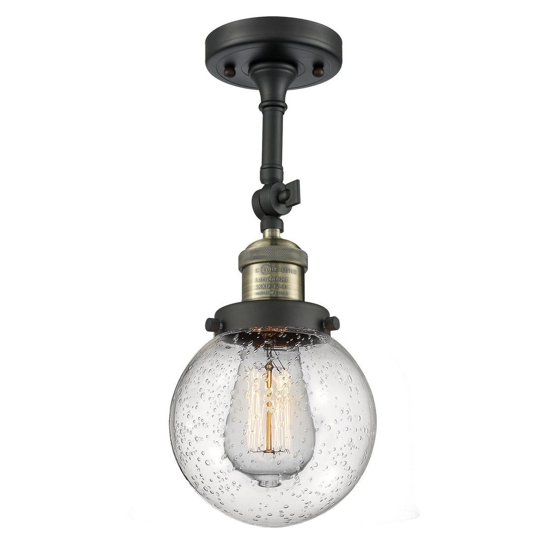 Innovations Franklin Restoration 201F-BAB-G204-6-LED Ceiling Light - Black Antique Brass