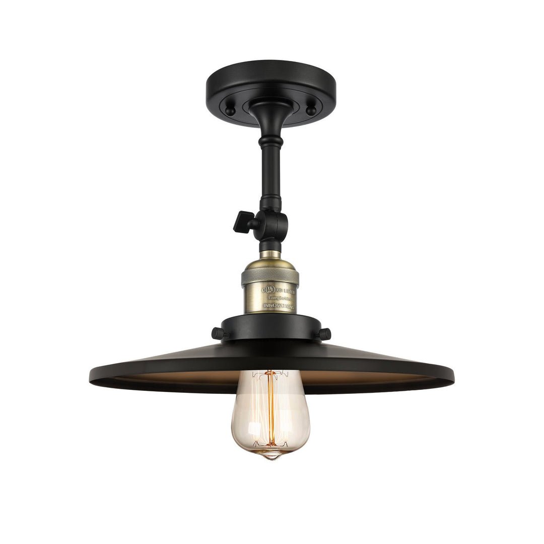 Innovations Franklin Restoration 201F-BAB-MFR-BK-12 Ceiling Light - Black Antique Brass