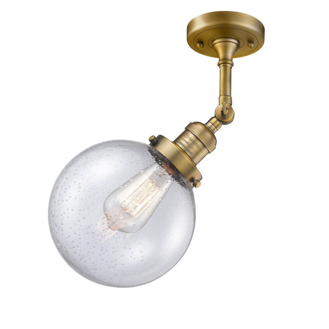 Innovations Franklin Restoration 201F-BB-G204-8-LED Ceiling Light - Brushed Brass