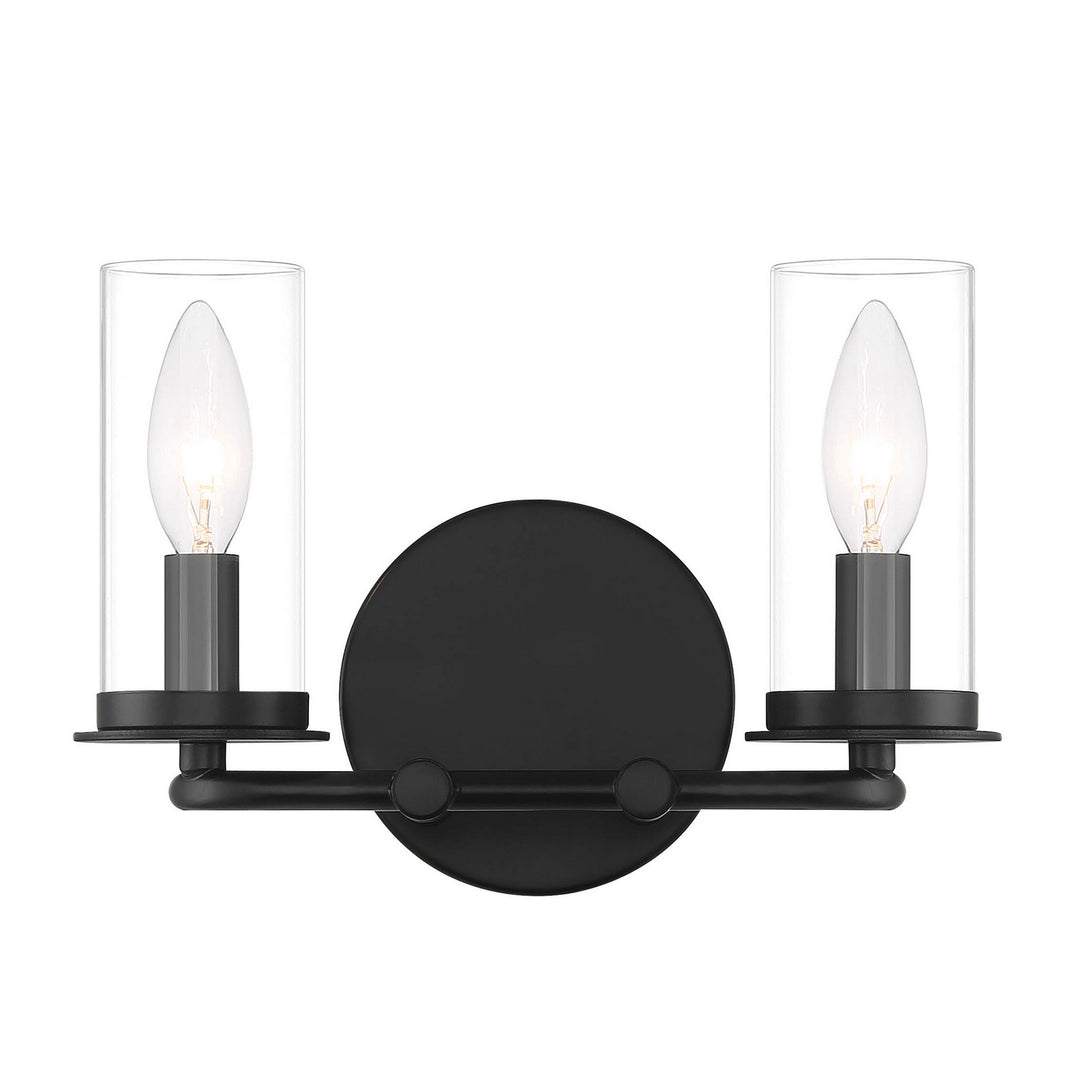 Designers Fountain Hudson Heights D268C-2B-MB Bath Vanity Light 11 in. wide - Matte Black