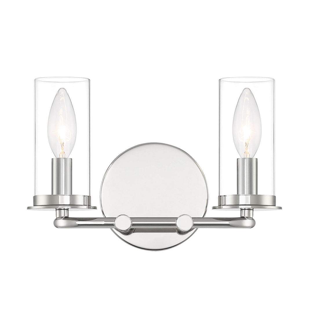 Designers Fountain Hudson Heights D268C-2B-PN Bath Vanity Light 11 in. wide - Polished Nickel