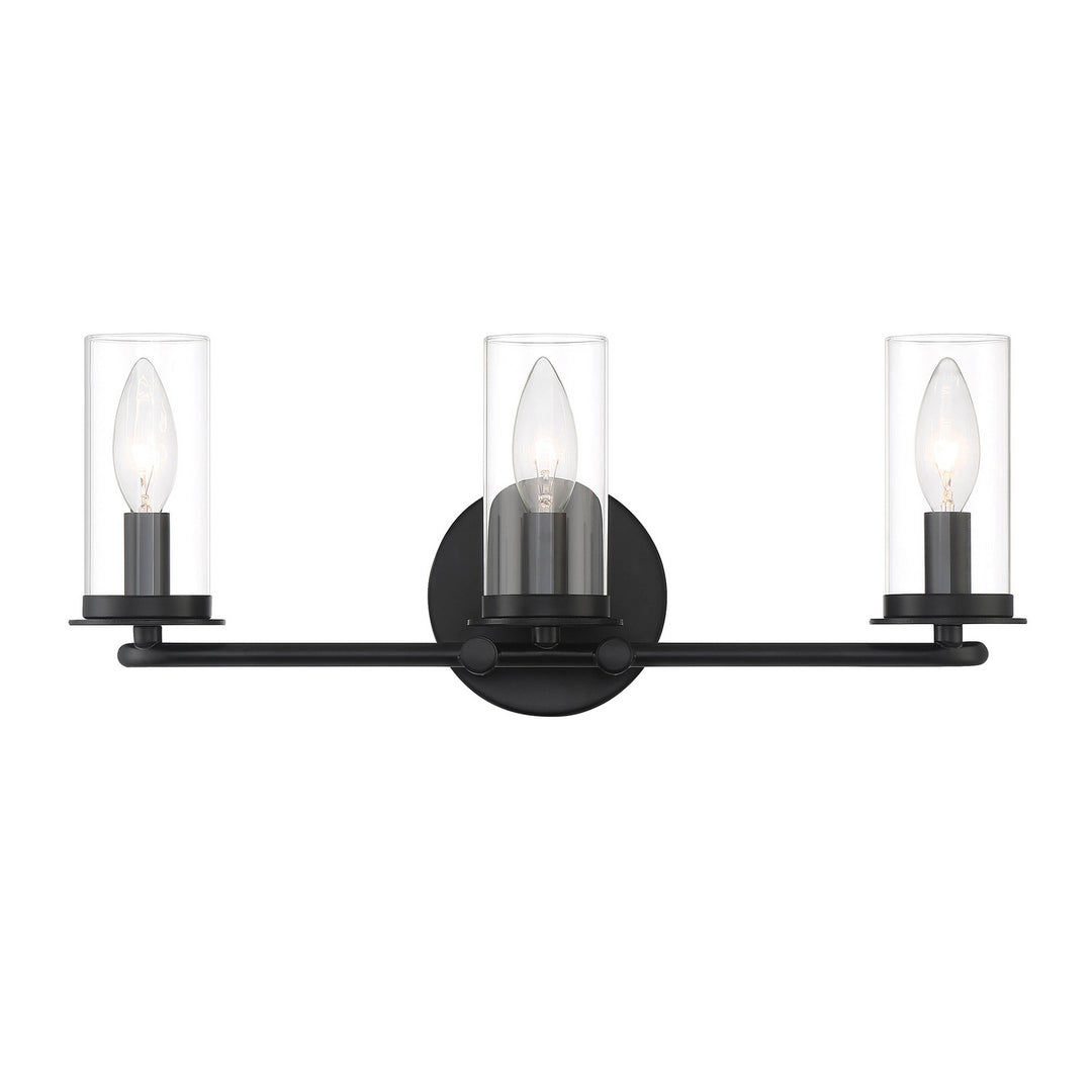 Designers Fountain Hudson Heights D268C-3B-MB Bath Vanity Light 18 in. wide - Matte Black