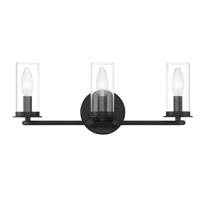 Designers Fountain Hudson Heights D268C-3B-MB Bath Vanity Light 18 in. wide - Matte Black