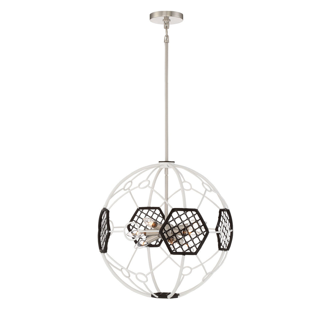 Zeev Plato CD10115-9-WT-BK Chandelier Light - White & Black