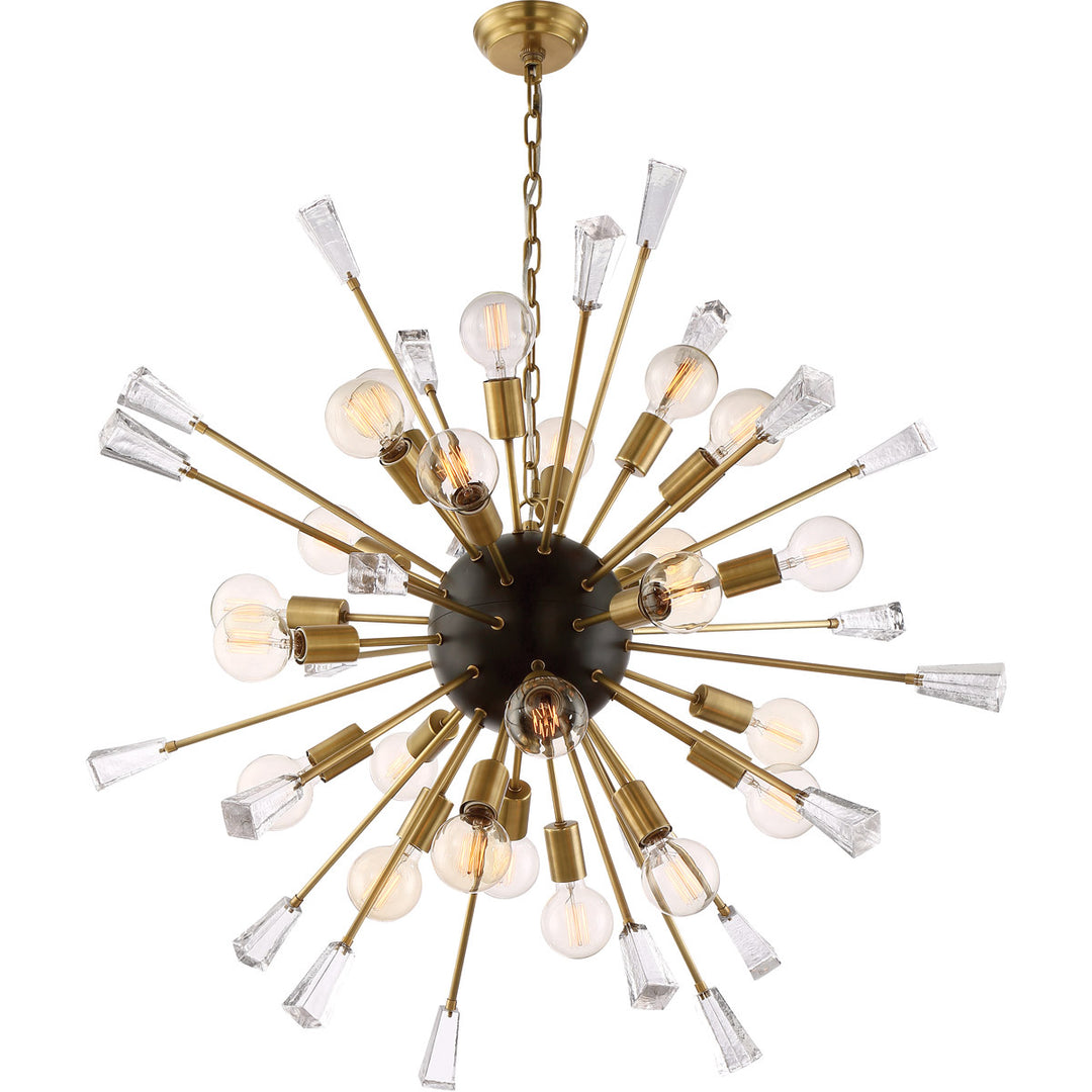 Zeev Muse CD10163-24-AGB+MBK Chandelier Light - Aged Brass