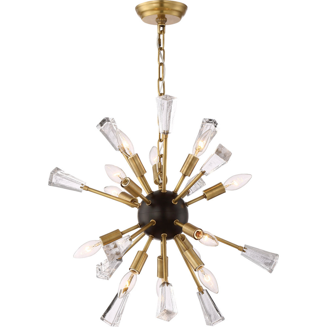 Zeev Muse CD10165-12-AGB+MBK Chandelier Light - Aged Brass