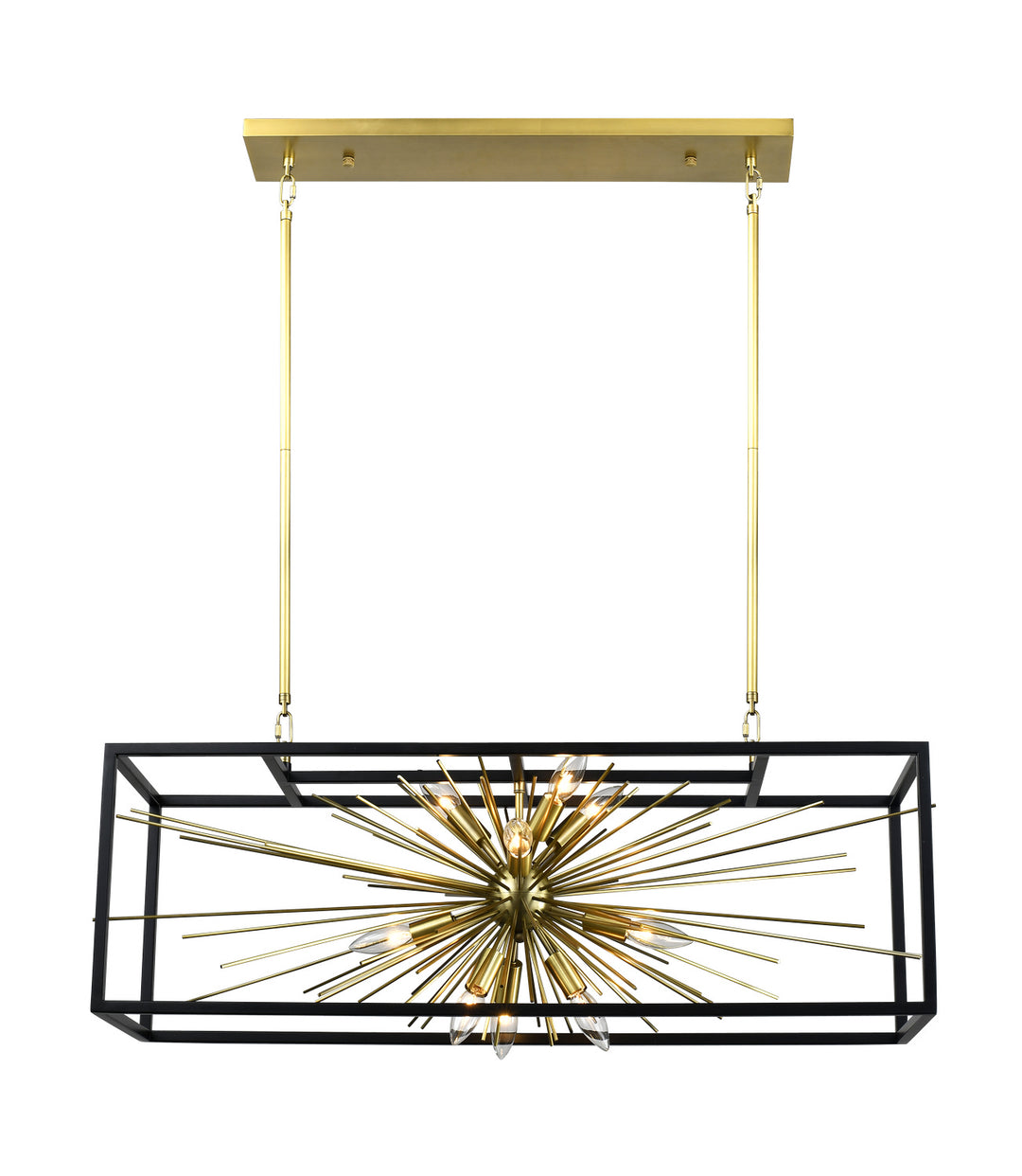 Zeev Burst CD10489-10-AGB+MBK Pendant Light - Aged Brass