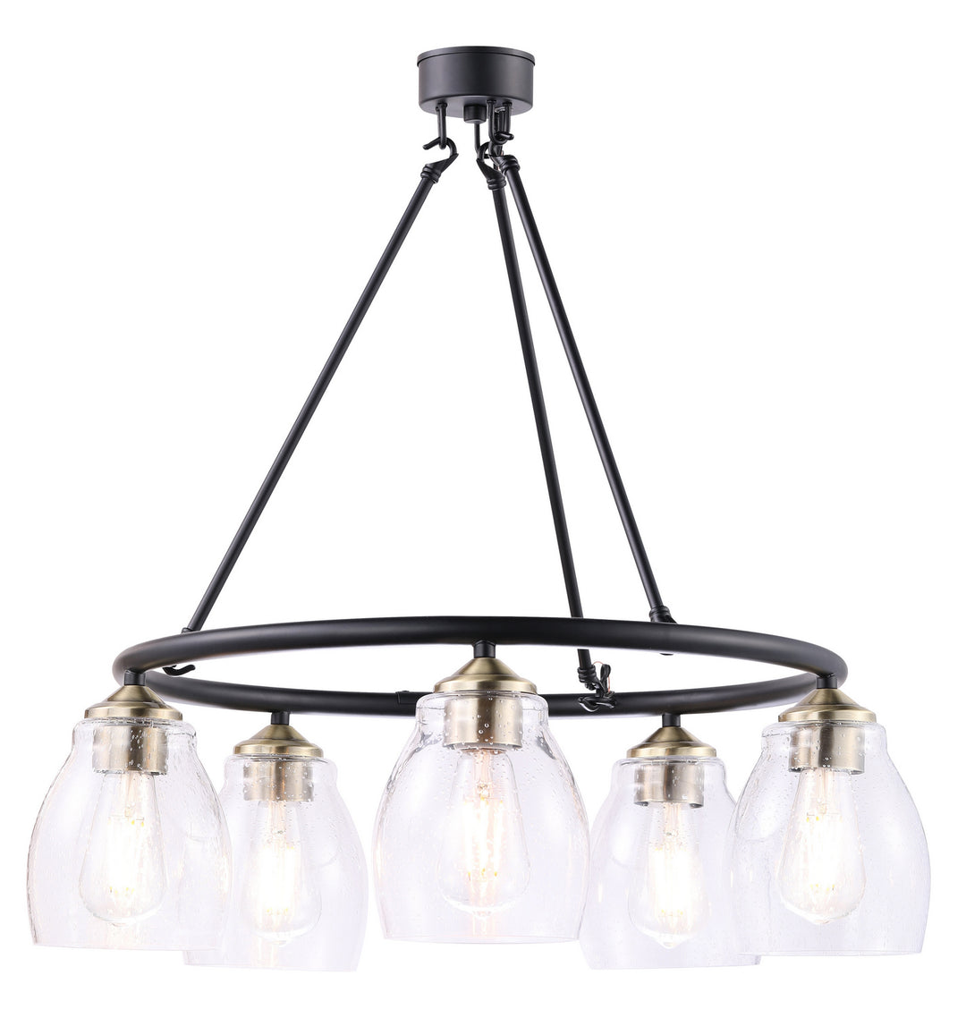 Minka-Lavery Winsley 2435-878 Chandelier Light - Coal And Stained Brass