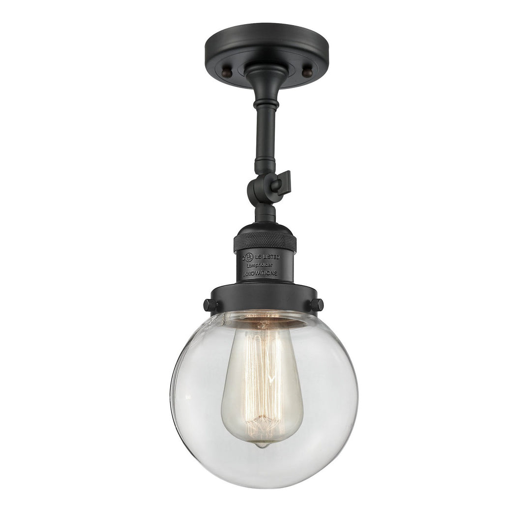 Innovations Franklin Restoration 201F-BK-G202-6-LED Ceiling Light - Matte Black