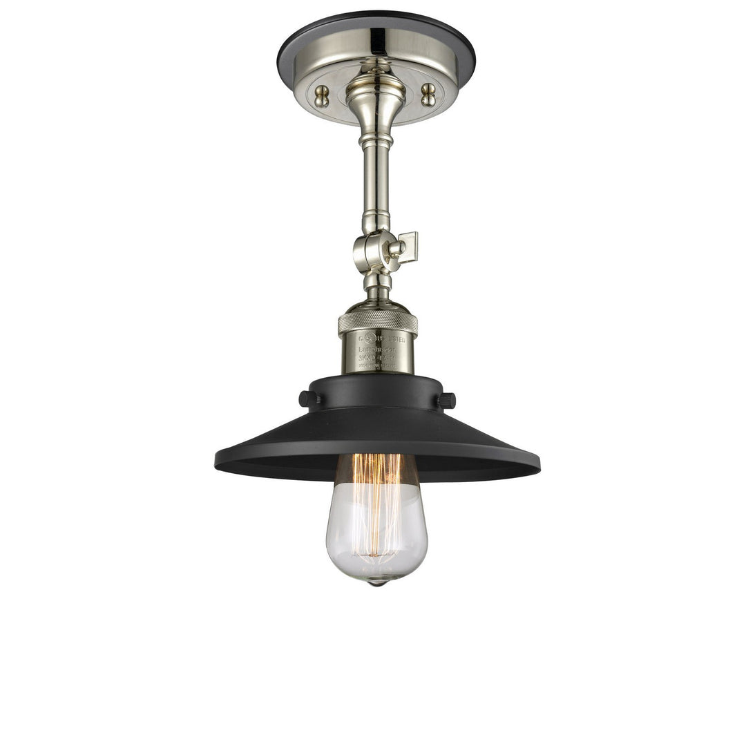 Innovations Franklin Restoration 201FBP-PNBK-M6-BK Ceiling Light - Polished Nickel