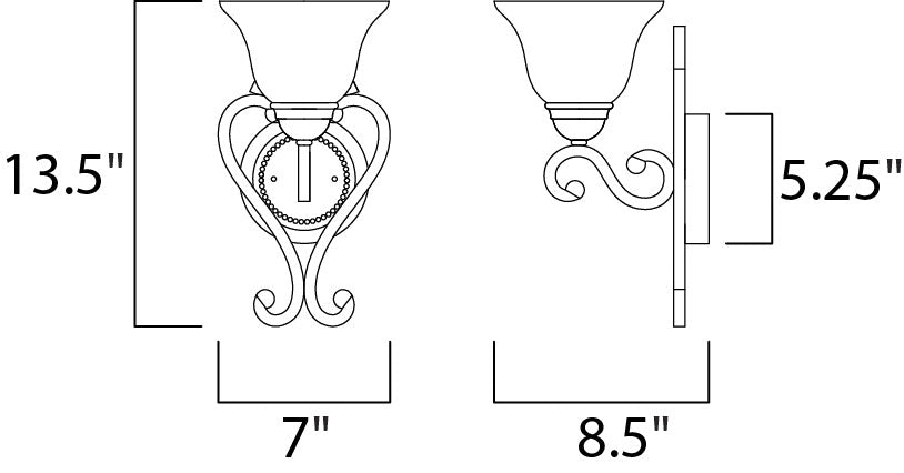 Maxim Manor 12211FIOI Wall Sconce Light - Oil Rubbed Bronze