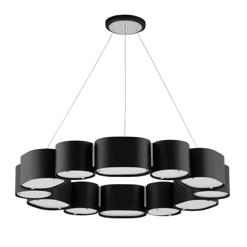 Corbett Opal 393-30-SBK/SS Chandelier Light - Soft Black With Stainless Steel