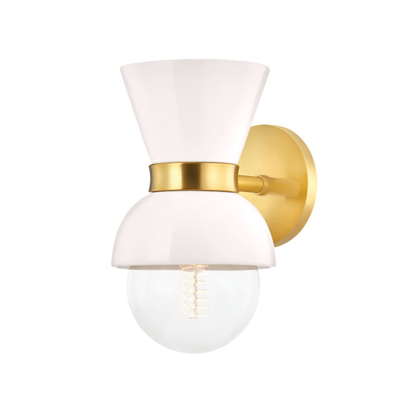 Mitzi Gillian H469101-AGB/CCR Wall Sconce Light - Aged Brass/Ceramic Gloss Cream