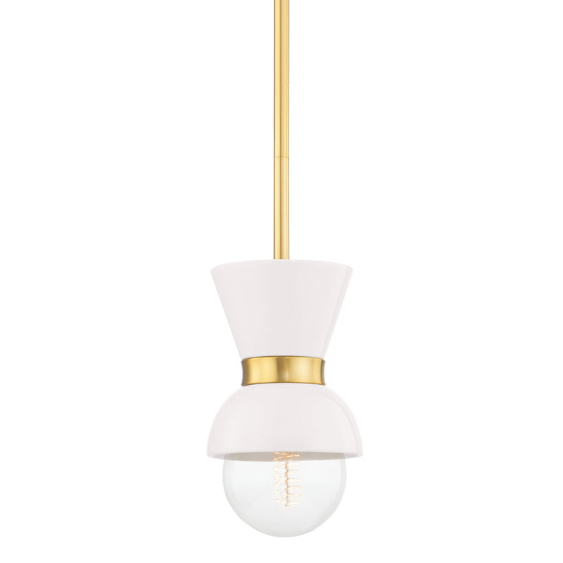 Mitzi Gillian H469701-AGB/CCR Pendant Light - Aged Brass/Ceramic Gloss Cream