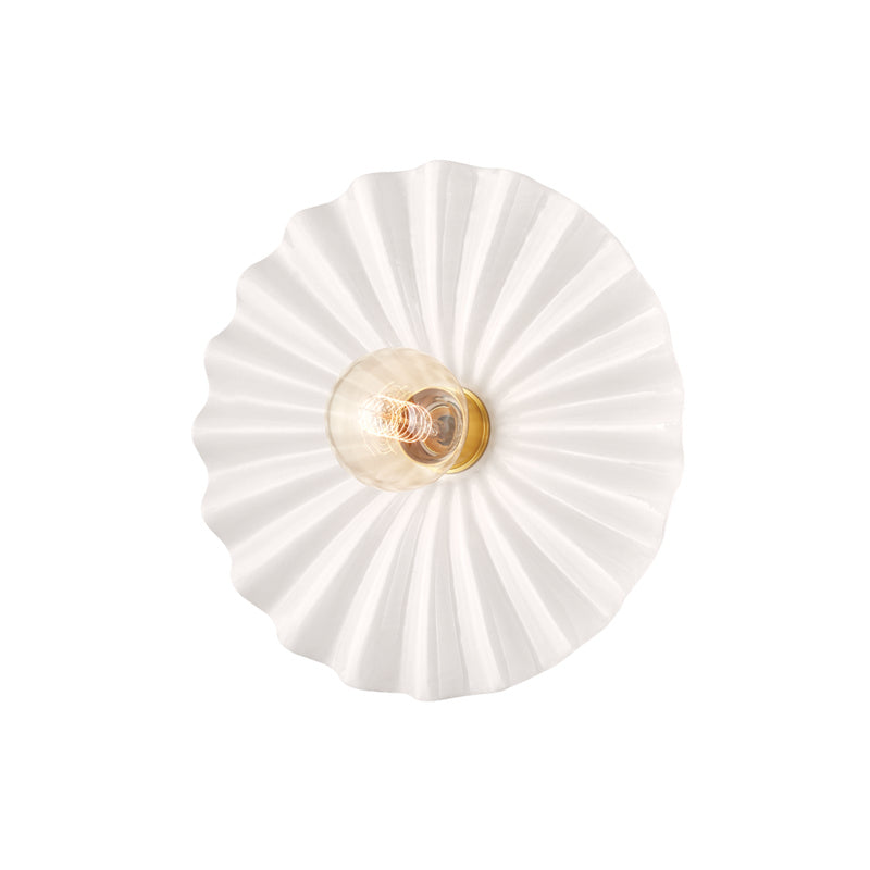 Mitzi Tinsley H499101-AGB/CCR Ceiling Light - Aged Brass/Ceramic Gloss Cream