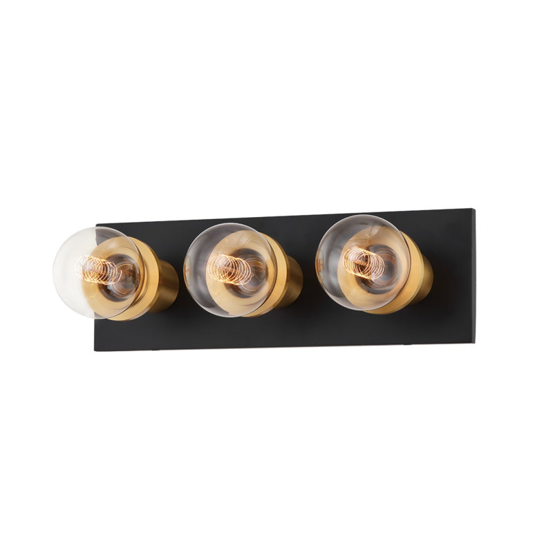 Mitzi Brandi H526303-AGB/SBK Bath Vanity Light 14 in. wide - Aged Brass/Soft Black