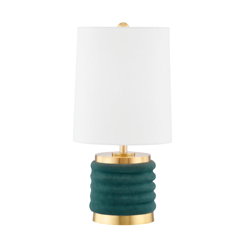 Mitzi Lighting HL561201-AGB/DTL  Bethany Lamp Aged Brass/Dark Teal Combo