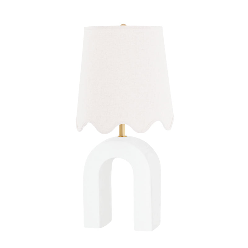 Mitzi Lighting HL685201-AGB/CMW Modern Roshani Lamp Aged Brass/Ceramic Raw Matte White