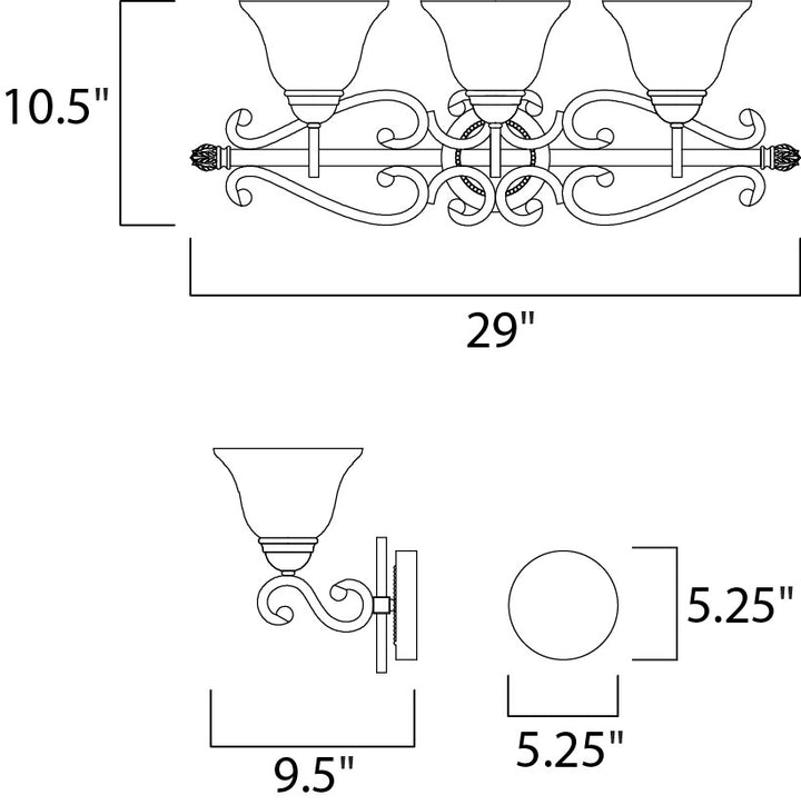 Maxim Manor 12213FIOI Bath Vanity Light 29 in. wide - Oil Rubbed Bronze