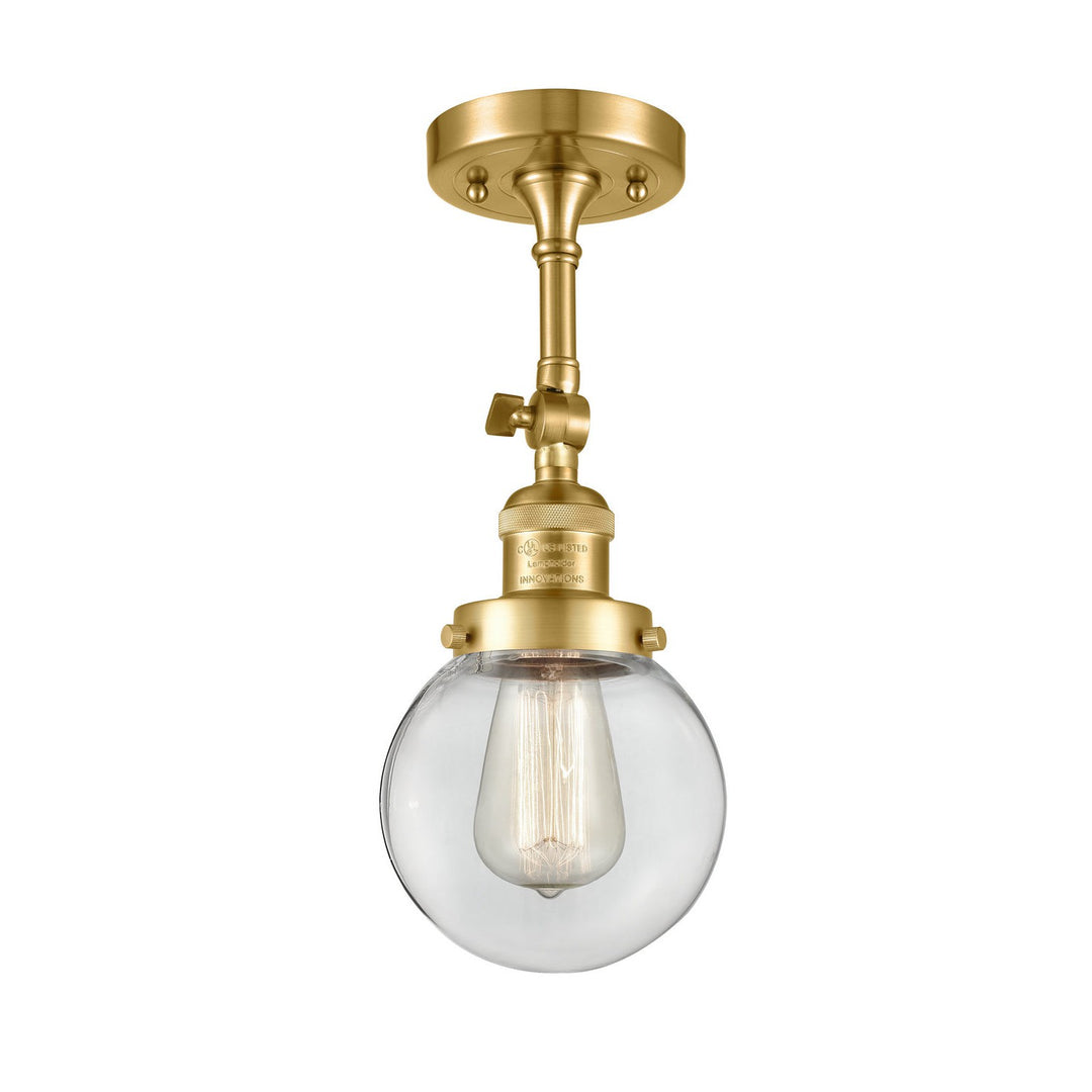 Innovations Franklin Restoration 201F-SG-G202-6-LED Ceiling Light - Satin Gold