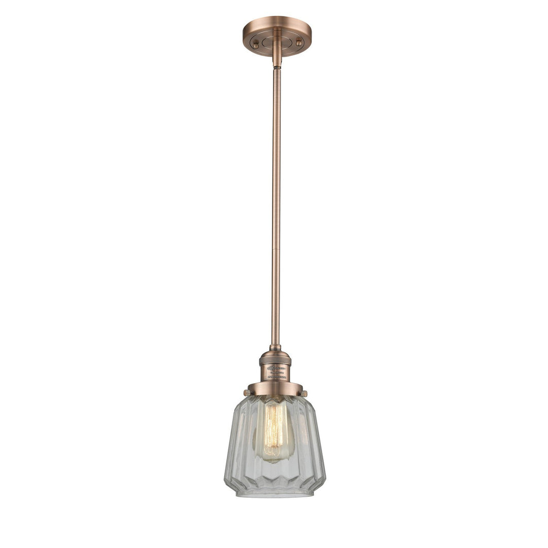 Innovations Franklin Restoration 201S-AC-G142-LED Pendant Light - Antique Copper