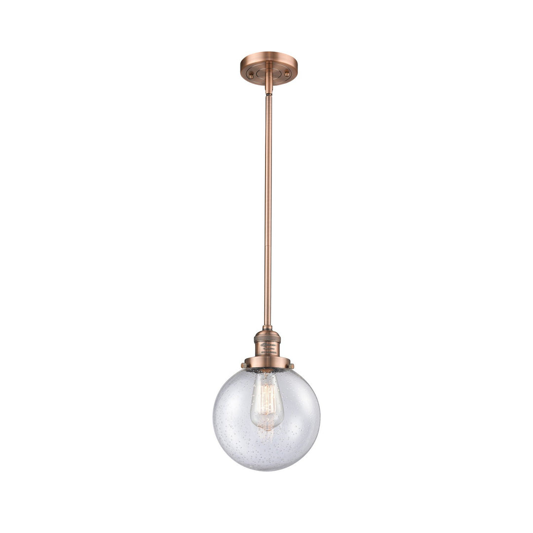 Innovations Franklin Restoration 201S-AC-G204-8 Pendant Light - Antique Copper
