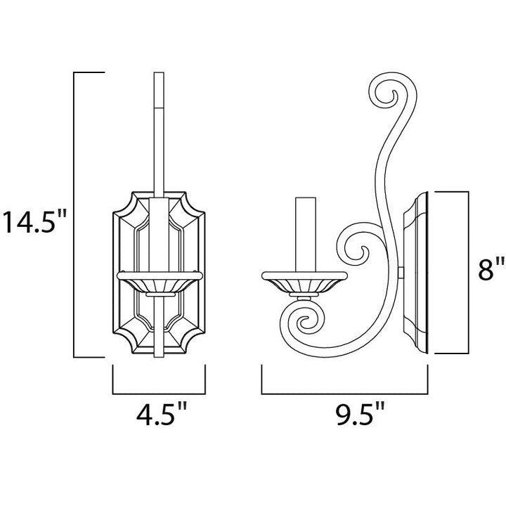 Maxim Manor 12217OI Wall Sconce Light - Oil Rubbed Bronze